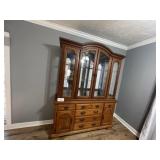 Lighted Oak China Cabinet