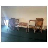 Wooden Folding Chairs & Table