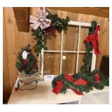 Vintage Window Frame/Tree/Garland