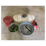 Sprayer, gas cans, & more