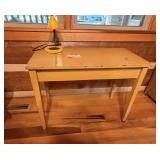 Vintage Table w/Hidden Drawer & lamp