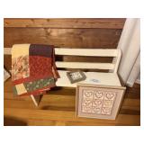 Rustic Bench, Throw, Pictures