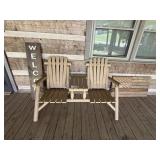 Bench with table & Signs