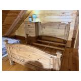 Wooden Bed & Dresser/ Lamps