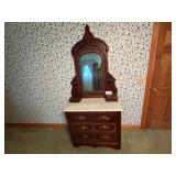Marble Top Dresser With Mirror