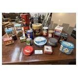 Collection of Vintage Storage Tins & more