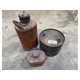 Metal Thermos & 2 Gas Cans