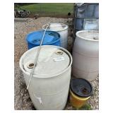 4 totes- waste oil; 4 barrels- waste oil