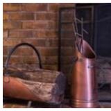 Copper Plated Coal Scuttle and Fire Wood Holder