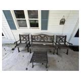 Cast Iron/Wood Patio Set
