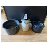 Spongeware Items, Crock & Churn