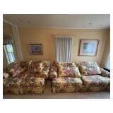 Cloth Upholstered Couch & Loveseat