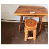 Rustic Cedar Table & Stool