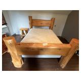Rustic Log Bed & Nightstand