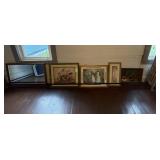 Collection of Framed Photos & Mirror