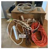 Box of Extension Cords & Plugs