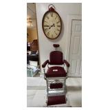 Vintage Barber Chair & Clock