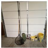 Fish Net, Bait Buckets, Rain Suit & more
