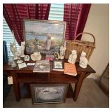 Vintage Picnic Basket & Signed Art more