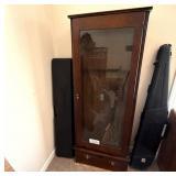 Wooden Gun Cabinet/BB Gun & more