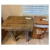Vintage Trash Bin & Table