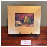 Framed Painting & Glass Pear