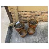 Reddish-Brown Glazed Flowerpots