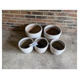 Set of White Ceramic Planters