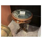 Wooden Marble top Pedestal Table