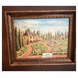 Framed & Signed Countryside Garden Scene