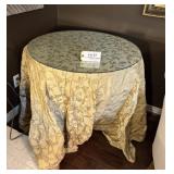 Round Wooden Accent Pedestal Table
