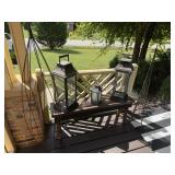 Wooden Bench/Lanterns & Trellis Frames
