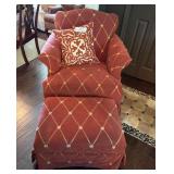 Upholstered Armchair & Foot Stool