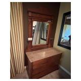 Marble Topped Dresser with Mirror