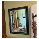 Black Framed Mirror w/Gold Trim