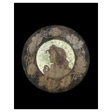 18' Art Nouveau pyrography Wood wall hanging