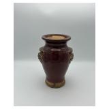 8' pottery in relief cylinder vase