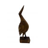 14' MCM hand carved heron crane statue