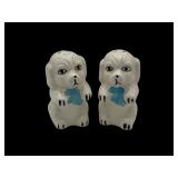 Puppies in blue Bows S&P set