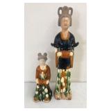 2 Asian Pottery Statues 9' and 17ï¿½