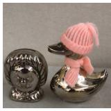 Clown and Duck Metal Banks