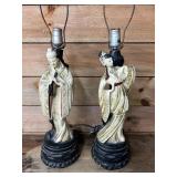 MC pair Chinese goddess guanyin lamps