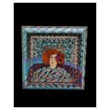 Small 5 1/2' Signed abstract oil portrait