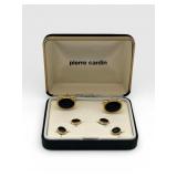 Pierre Cardin black Onyx Stone tie tack cufflinks
