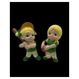 12' pair boy & girl playing sports statues