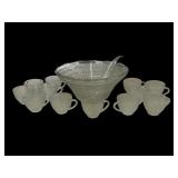 Oatmeal sandwich glass Punch bowl set