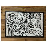 Abstract spirits watching signed painting