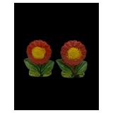 1940s Japan pottery sunflower S&P set