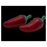 5' red pepper ceramic S&P set