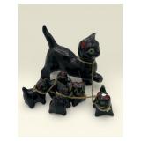 1950s MC Wales black cat w/ kittens Japan